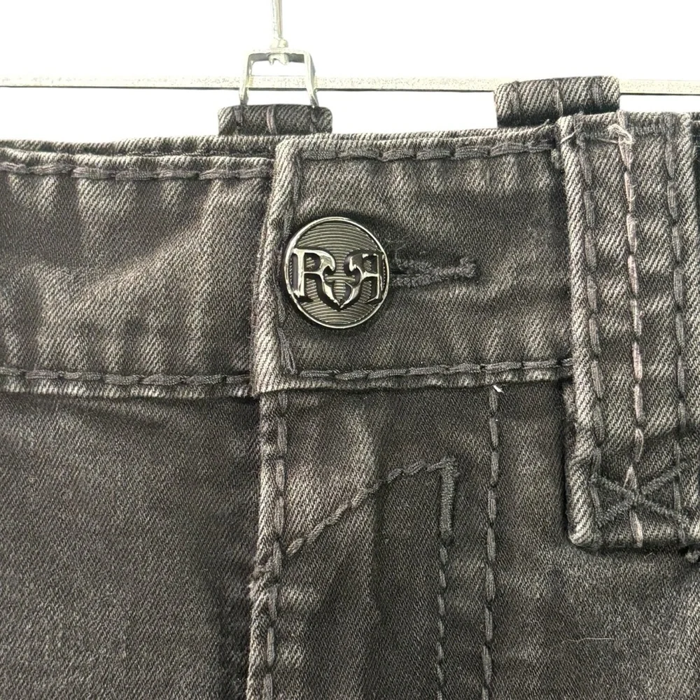 Rock Revival Distressed Black Denim Shorts – Men’s Sz 31